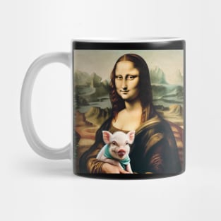 Mona Lisa's Piggy Pal: Celebrate National Pig Day Mug